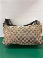 GUCCI MONOGRAM MEDIUM POP HOBO DARK BROW